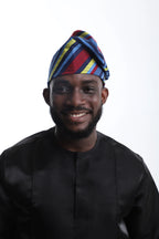 Aso-Oke Fila Cap- Heritage Stripe