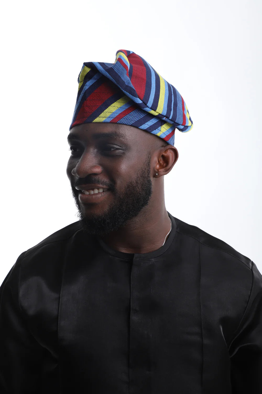 Aso-Oke Fila Cap- Heritage Stripe