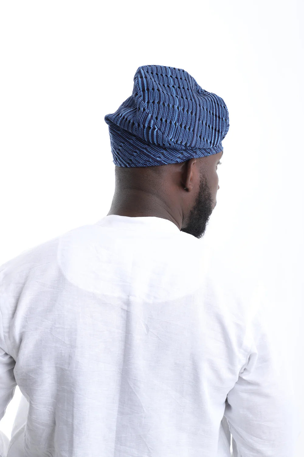 Aso-Oke Fila Cap- Royal Blue
