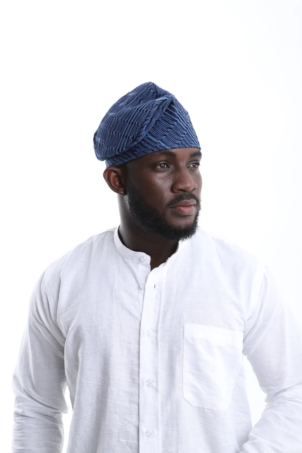 Aso-Oke Fila Cap- Royal Blue