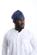 Aso-Oke Fila Cap- Royal Blue