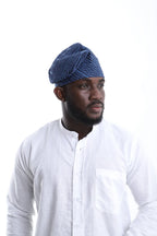 Aso-Oke Fila Cap- Royal Blue