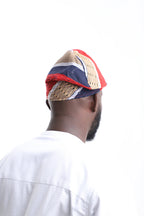 Aso-Oke Fila Cap-Orange & Blue