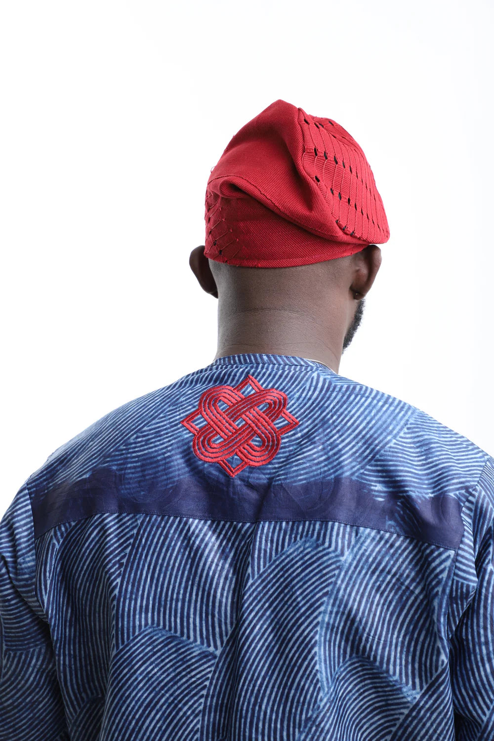 Aso-Oke Fila Cap-Regal Red
