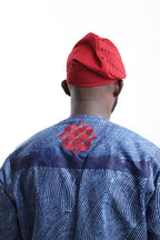 Aso-Oke Fila Cap-Regal Red