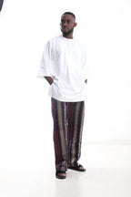 The Diba Set- Aso-Oke Pants & White Tunic