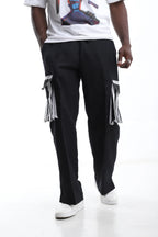 Linen and Asoke Cargo Pants- Black