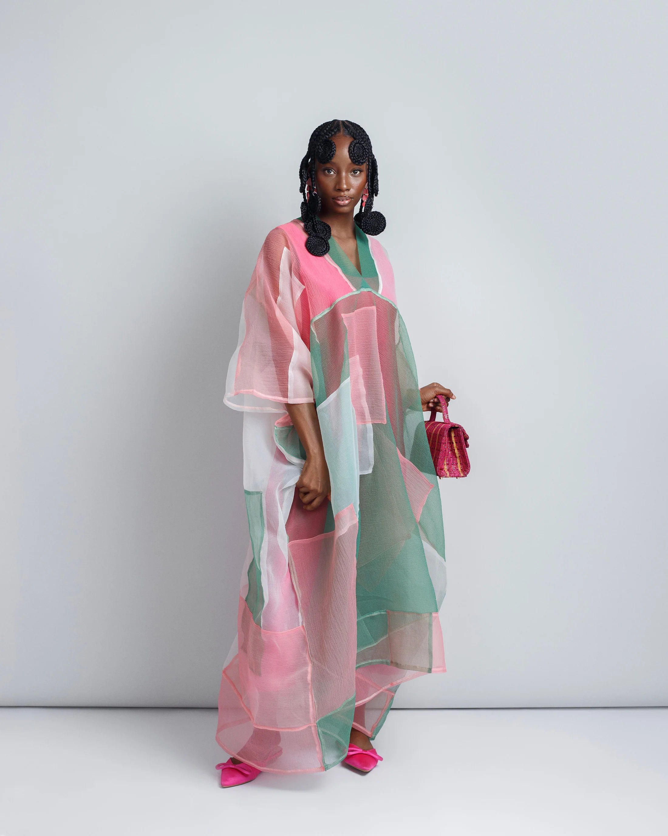 Mari Peach Bubu - With Fushsia Inner Slip
