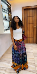 Adire Flared Skirt