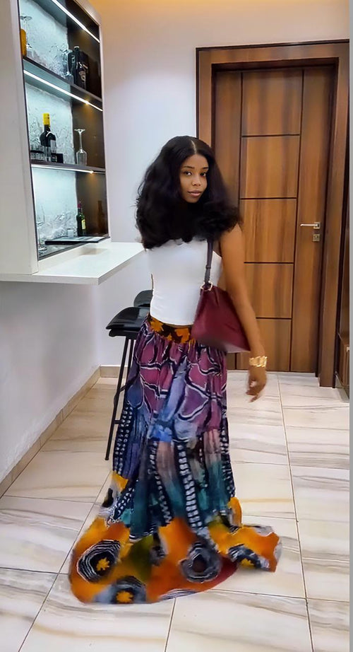 Adire Flared Skirt