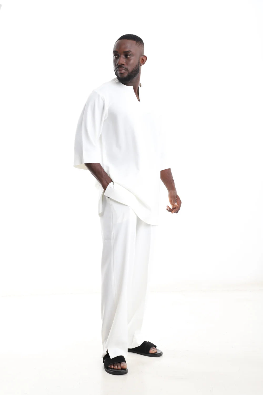 Kaftan Outfit Set - Minimalist Ivory