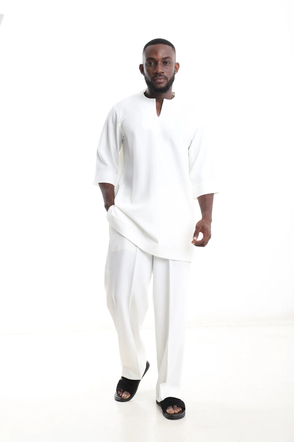 Kaftan Outfit Set - Minimalist Ivory
